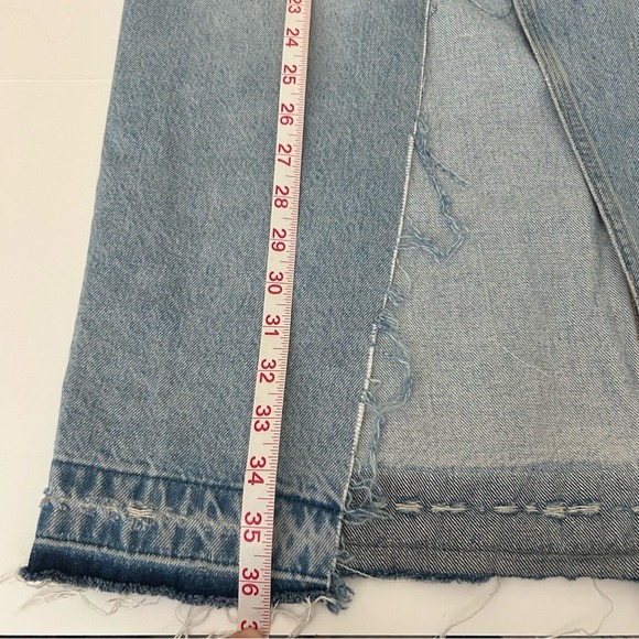 Zara Long Distressed Raw Hem High Waist Maxi Denim Jean Skirt Size Small - Picture 10 of 12